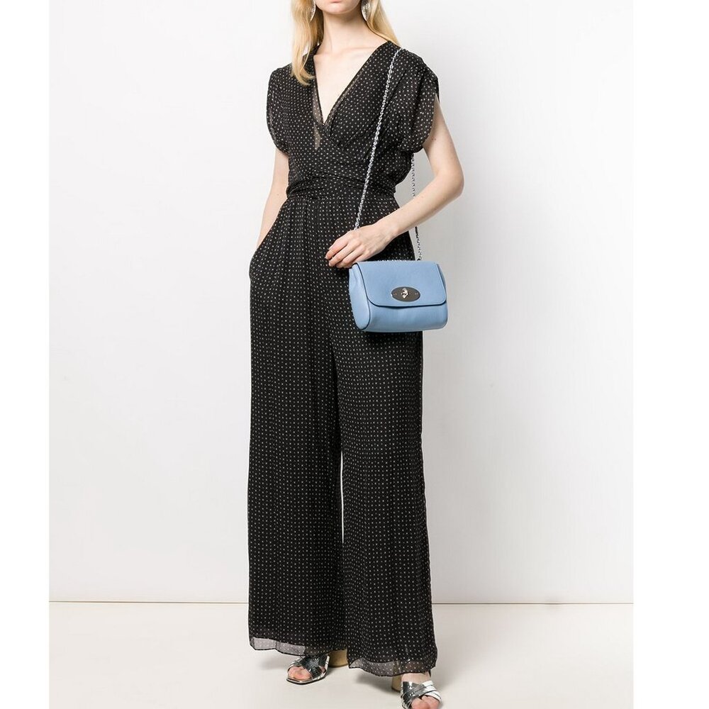 NWT Diane von Furstenberg DVF Silk Jumpsuit– Black Wrap Wide-Leg One Piece